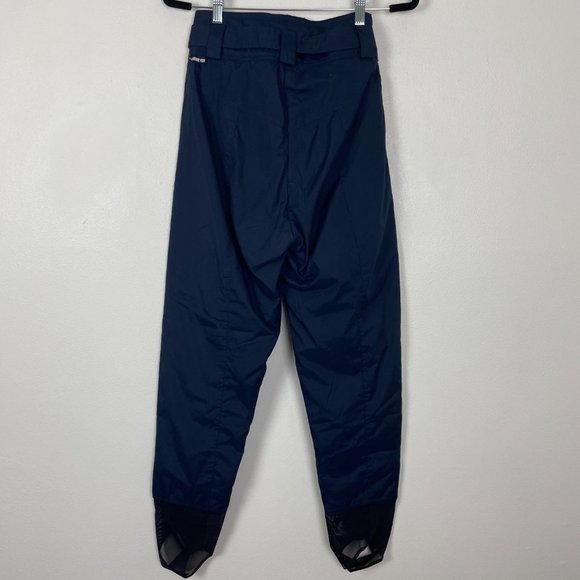 VTG Woman's Sz 8 Navy Blue Belted Stiletto Style Stirrup Snow Pants - Picture 7 of 7